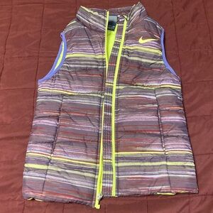 Nike Multicolor Purple and Yellow Puffer Vest